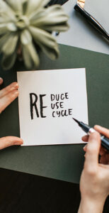 reduce reuse recycle skilt