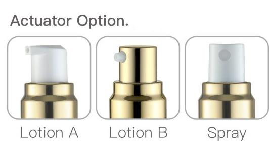 Airless Pump Bottle Gold Set Options PW-202202B