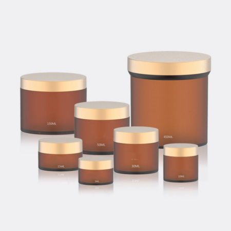 cream jars brown set