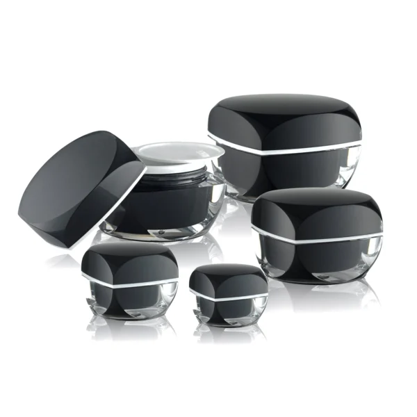 Cream Jars Black Set PW-737213A