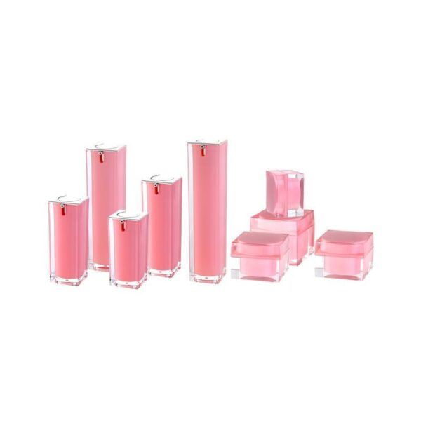 Pink Airless Bottles Cream Jars