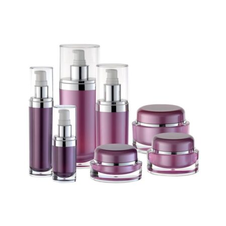 purple airless bottles cream jars