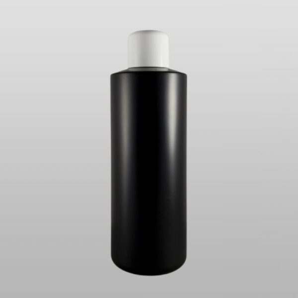 PE black bottle white cap