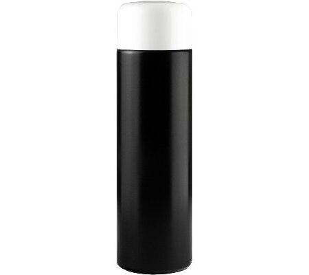 black plastic cosmetic bottle