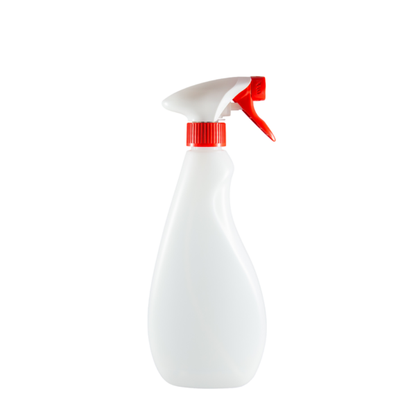 PE white bottle red trigger