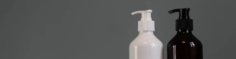 lotion pumps in black and white