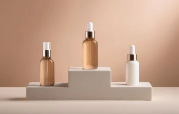 Podium med produkter på