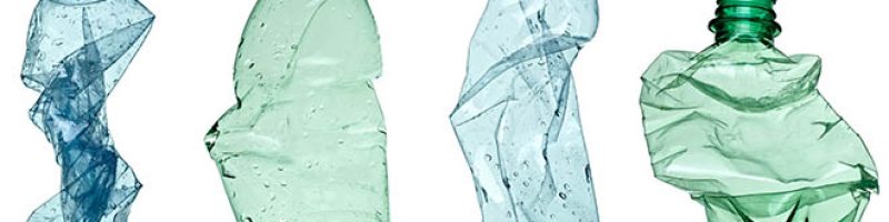 collection of empty used plastic bottles on white background. each one is shot separately